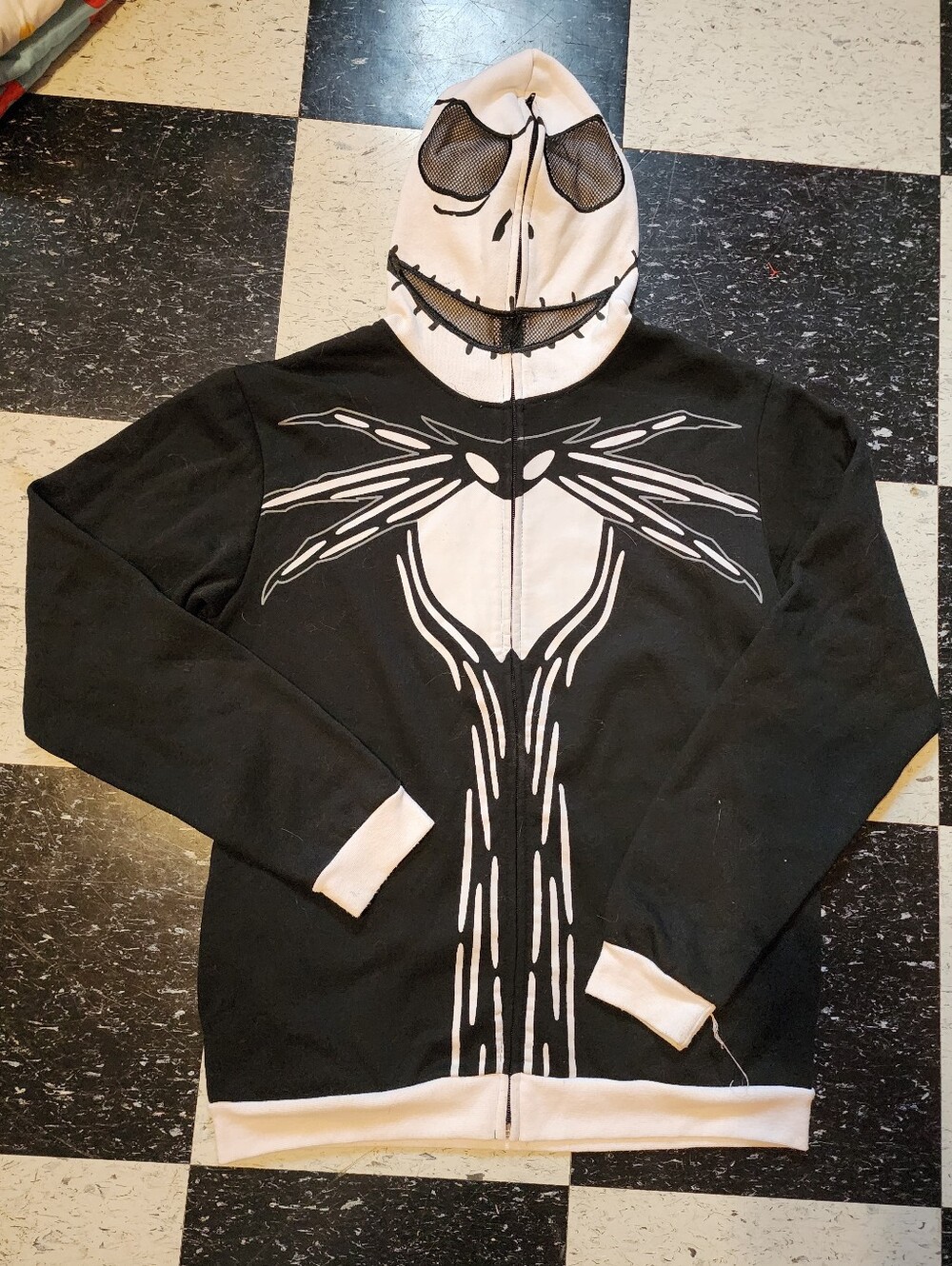 Jack Skellington Halloween Costume Sweater Full Zip Up